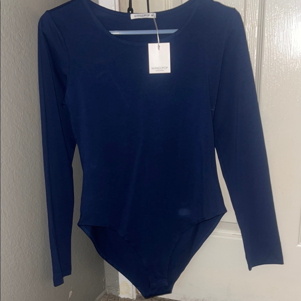 Mango Deep Blue Long Sleeve Top